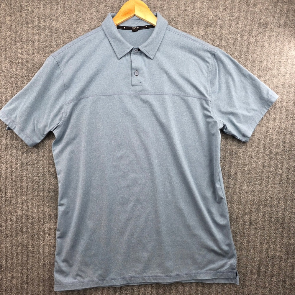 Public Rec Mens Blue Performance‎ Polo Shirt Stretch Short Sleeve Size L